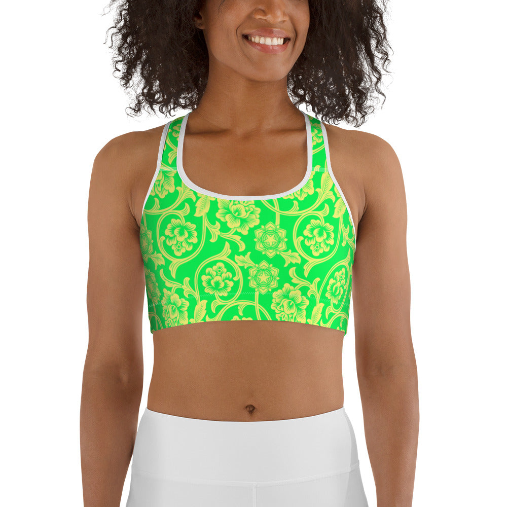 Chinese Flowers Sports bra