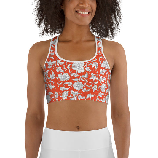 Chinese Flowers Sports bra