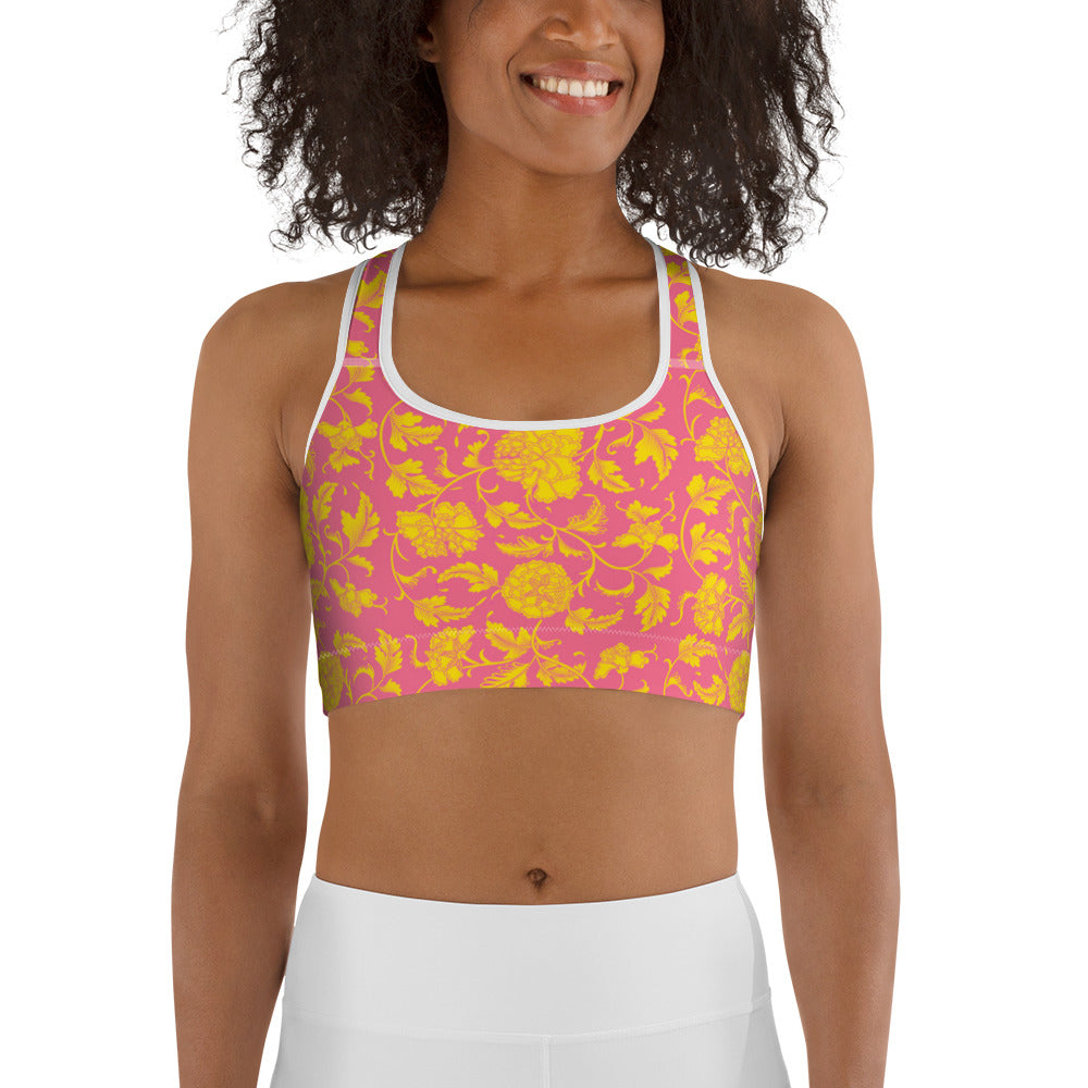 Chinese Flowers Sports bra