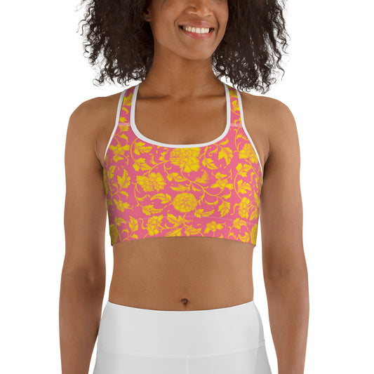 Chinese Flowers Sports bra