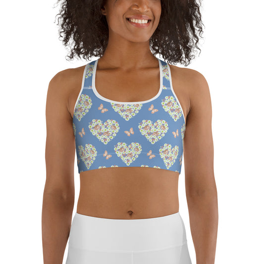 Heart Shape Roses Sports bra