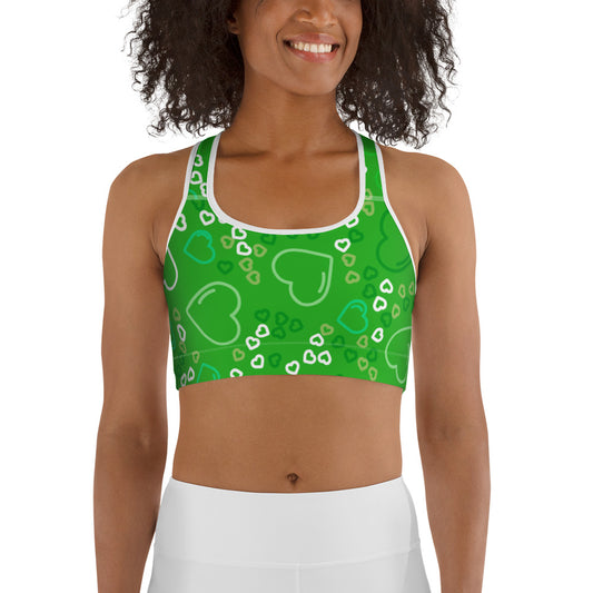 Green Hearts Sports bra