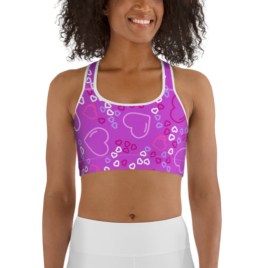 Purple Hearts Sports bra