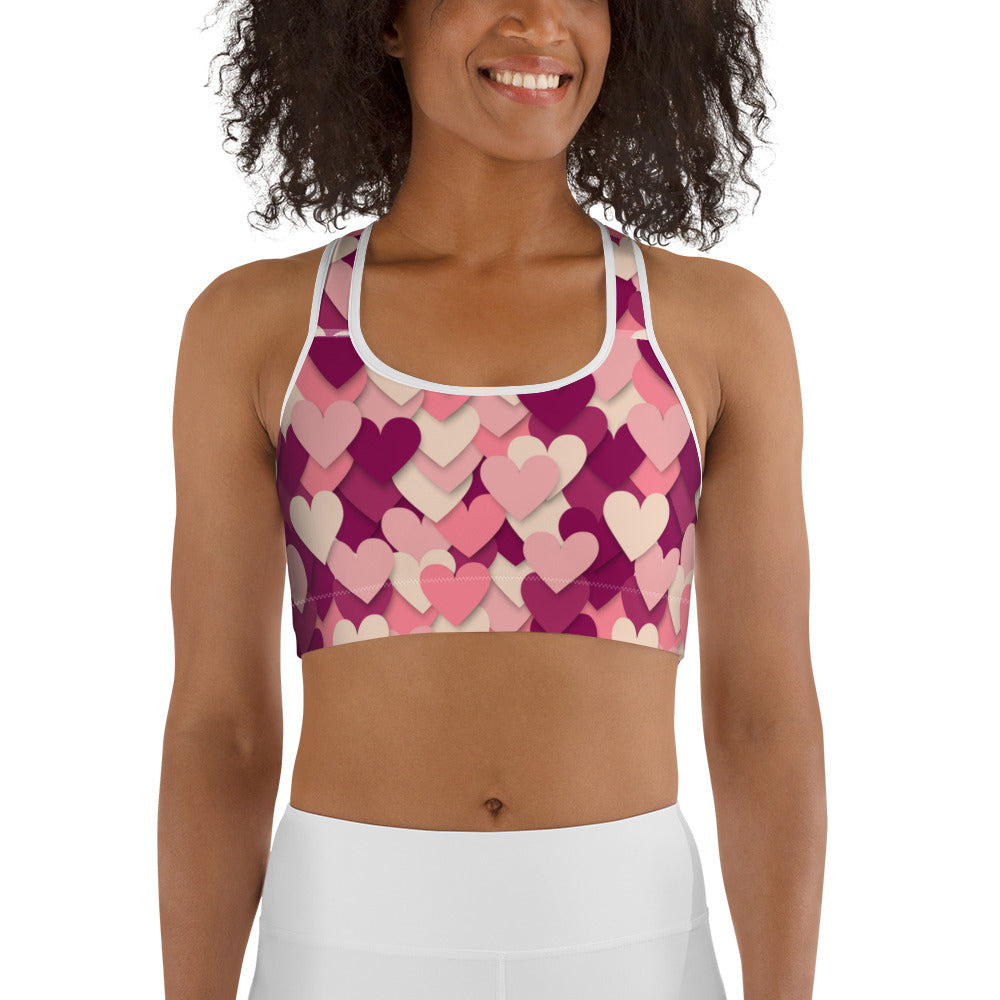 Colorful Hearts Sports bra