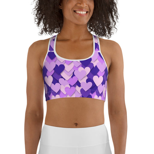 Colorful Hearts Sports bra