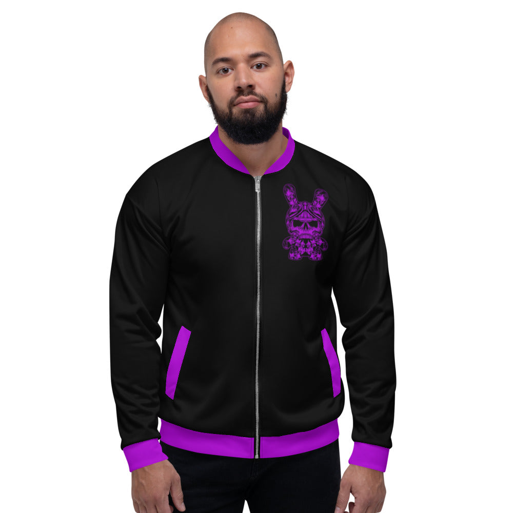 Black & Purple B RABB Unisex Bomber Jacket