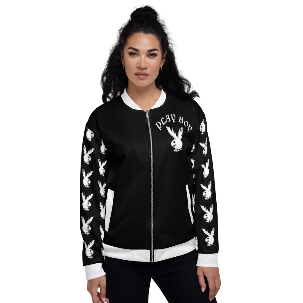 Black & White Play Boy Unisex Bomber Jacket