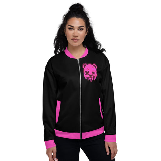 Hot Pink Ice Cream Teddy Unisex Bomber Jacket