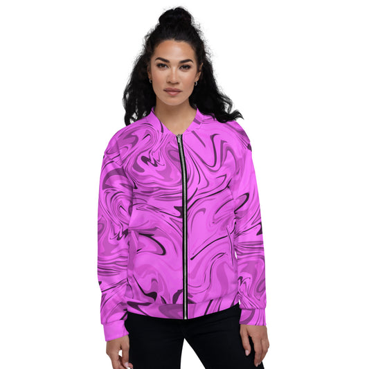 Dripping Sauce Pink & Black Unisex Bomber Jacket