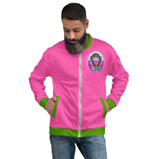 Alien Stoners Only Pink & Green Unisex Bomber Jacket