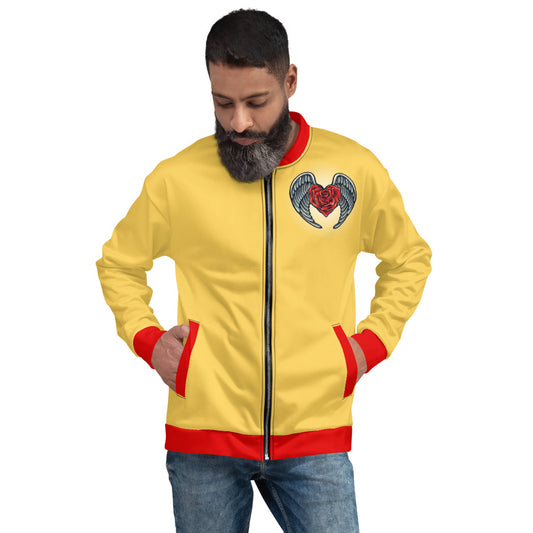 Yellow Angel Roses Unisex Bomber Jacket