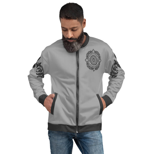 Grey & Black We Are Royalty Unisex Bomber Jacket