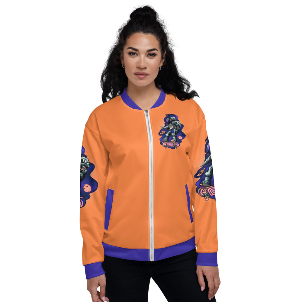 Trippy Skateboarding Astronaut Unisex Bomber Jacket