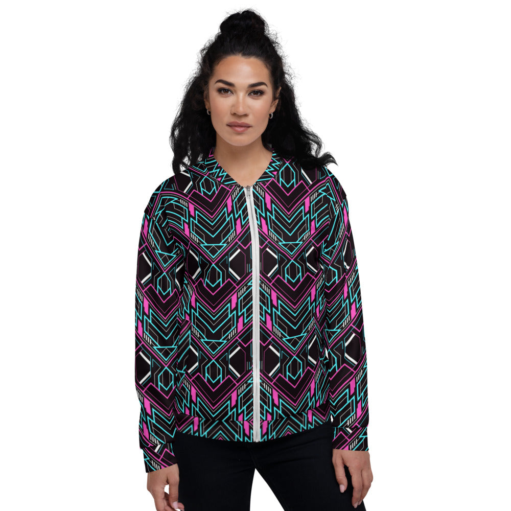 Abstract Geometric Unisex Bomber Jacket