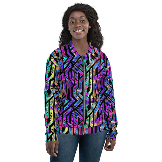 Rainbow Geometric Unisex Bomber Jacket