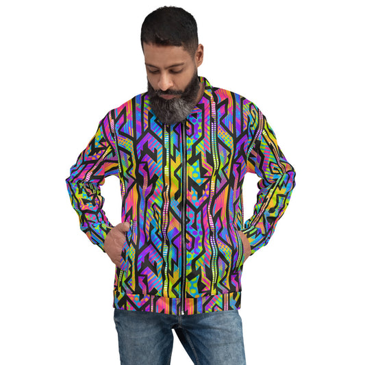 Rainbow Geometric Unisex Bomber Jacket