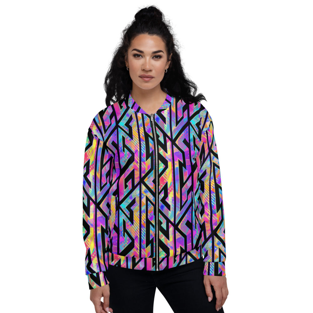 Rainbow Geometric Unisex Bomber Jacket