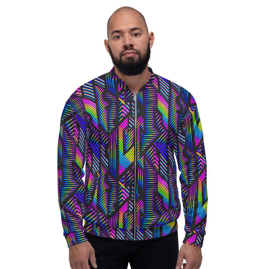 Rainbow Geometric Unisex Bomber Jacket