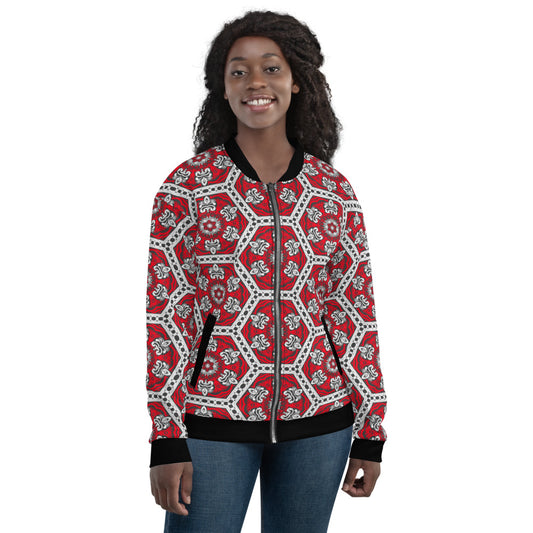 Red Ventage Style Unisex Bomber Jacket