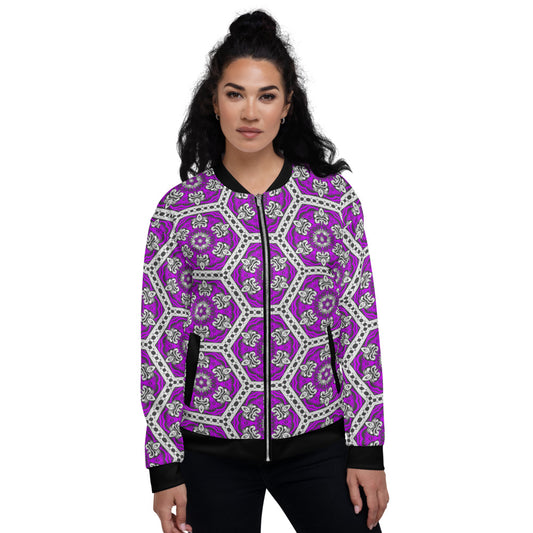 Purple Ventage Style Unisex Bomber Jacket