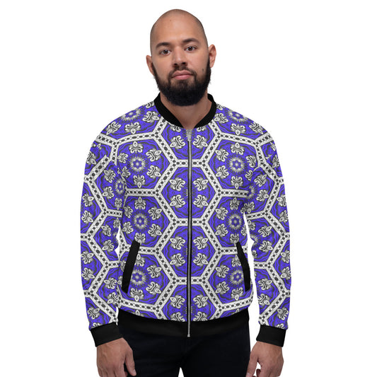 Blue Ventage Style Unisex Bomber Jacket