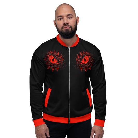 Red & Black Dragons Eyes Unisex Bomber Jacket