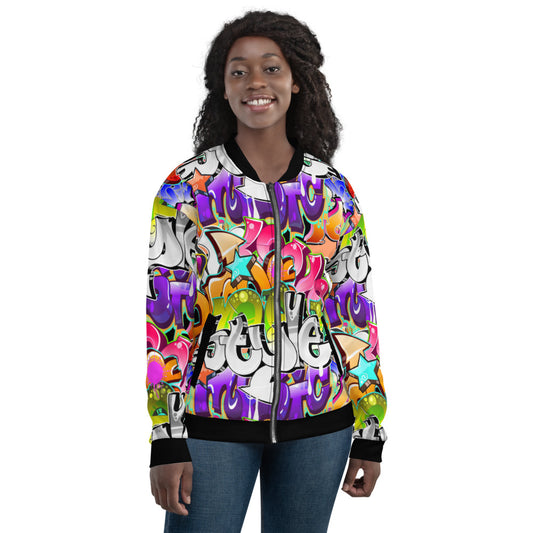 Graffiti Style Unisex Bomber Jacket