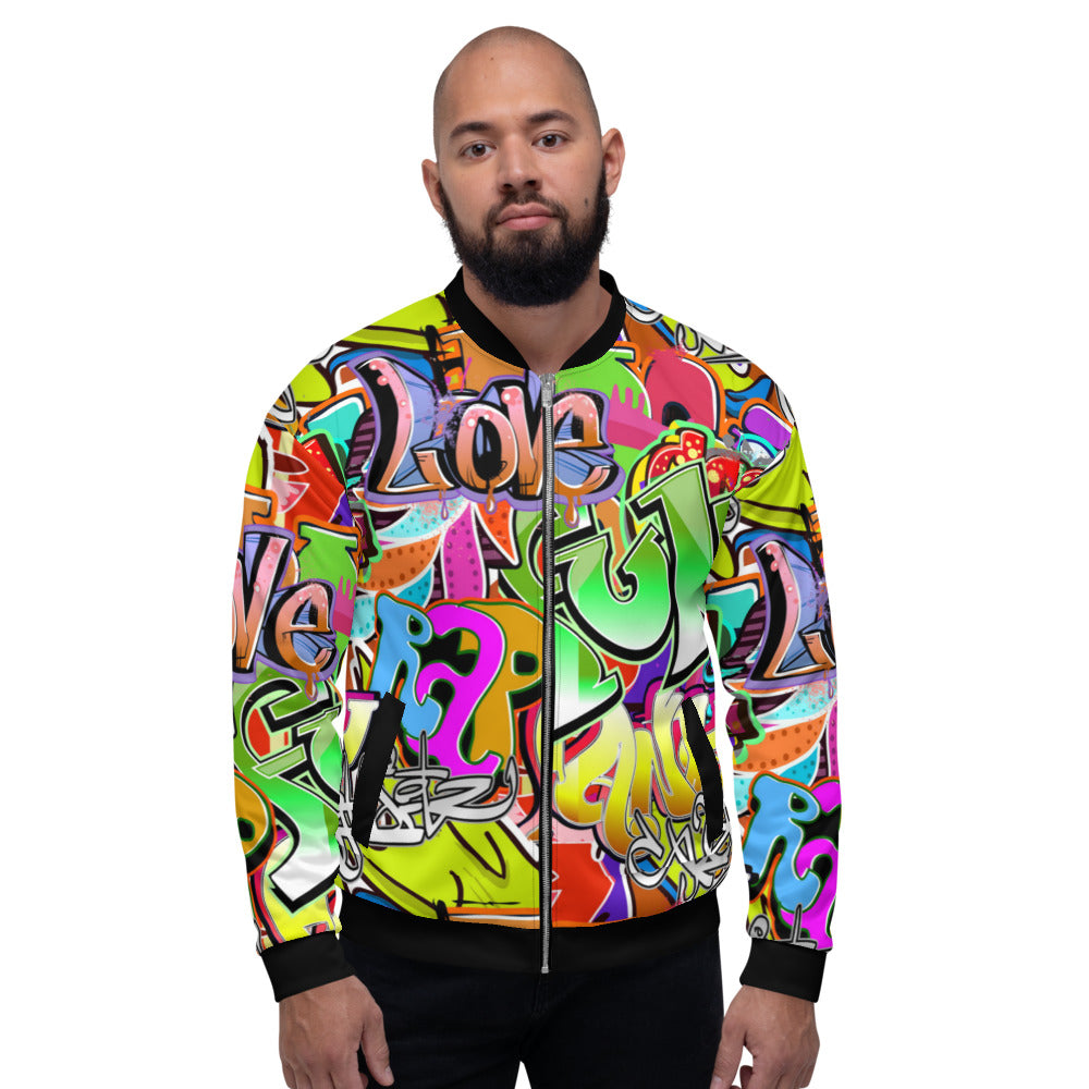 Graffiti Style Unisex Bomber Jacket