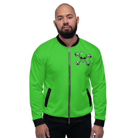 Green Alien Gym Unisex Bomber Jacket