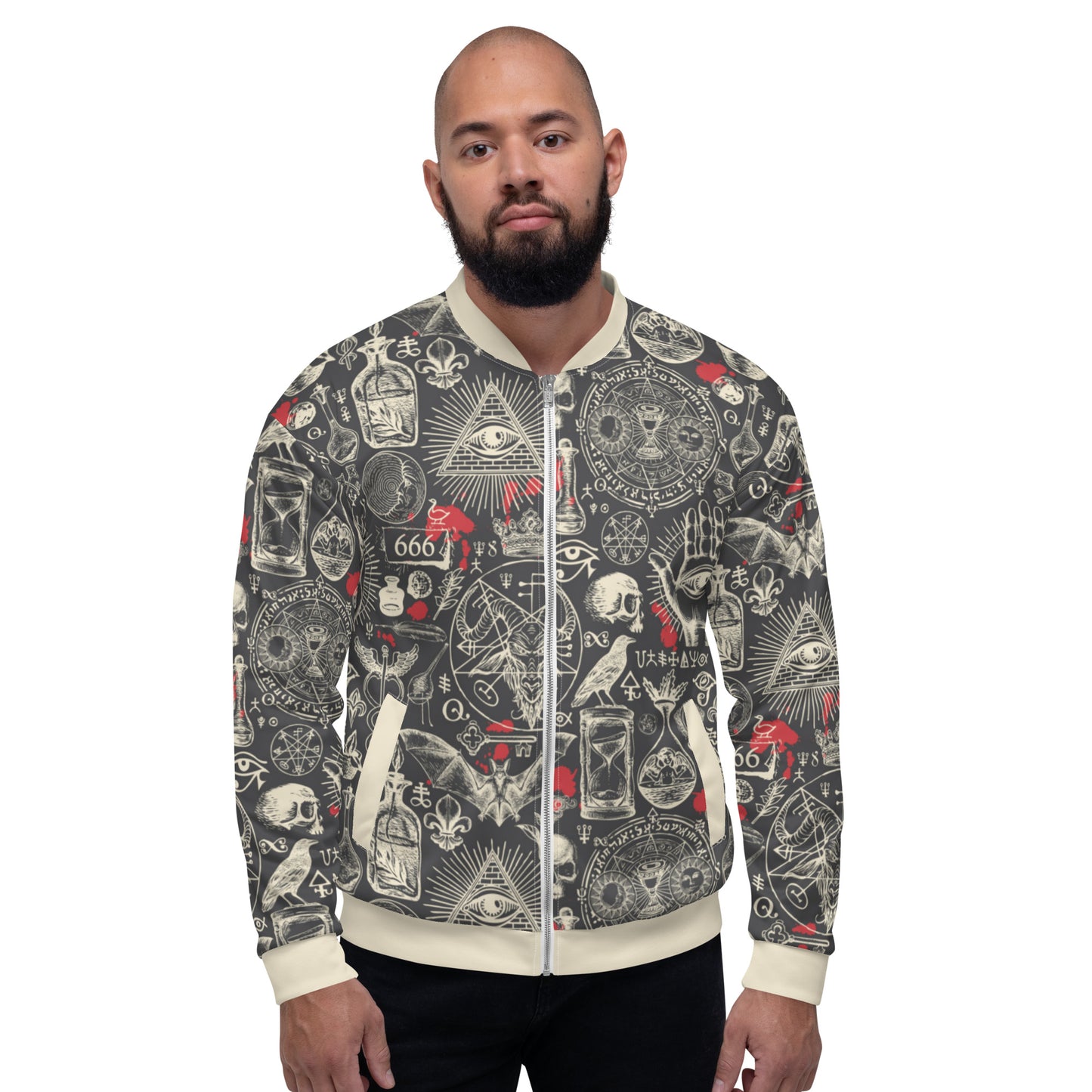 Abstract Satanic Unisex Bomber Jacket