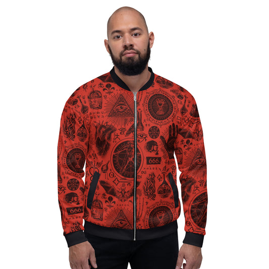 Abstract Satanic Unisex Bomber Jacket