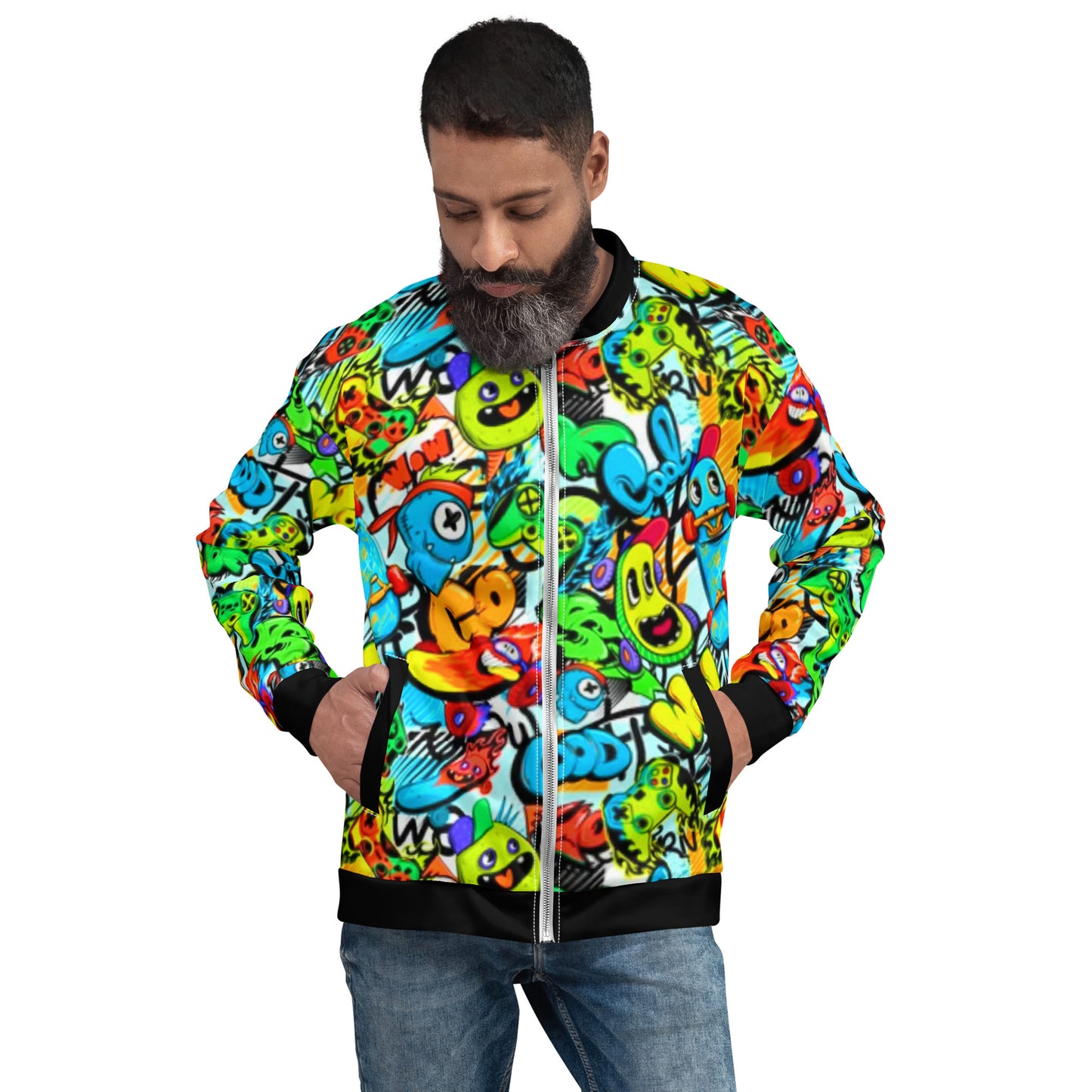 Stylish Cartoon Unisex Bomber Jacket