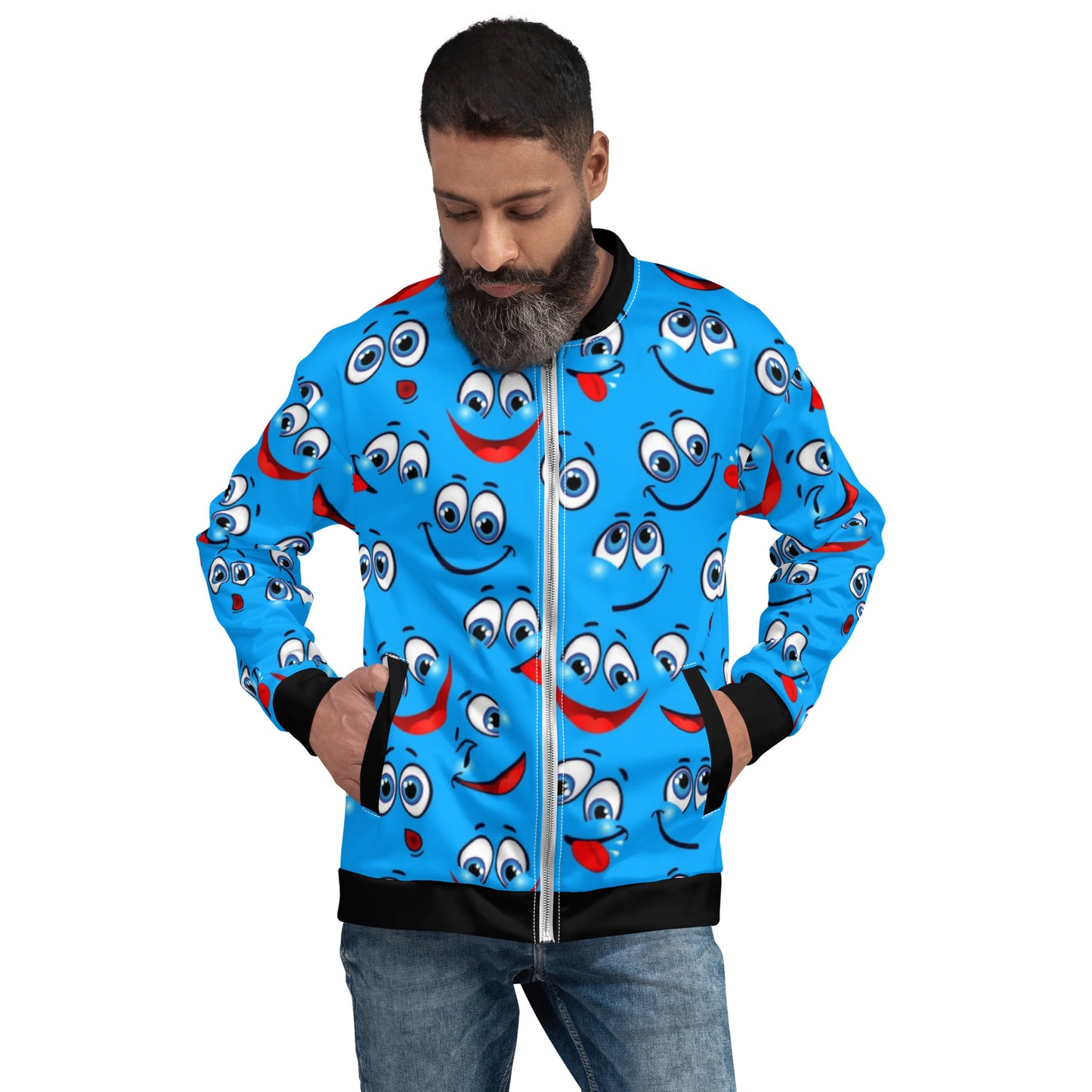 Funny Cartoon Emotions Unisex Bomber Jacket