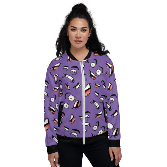 Funny Cartoon Emotions Unisex Bomber Jacket