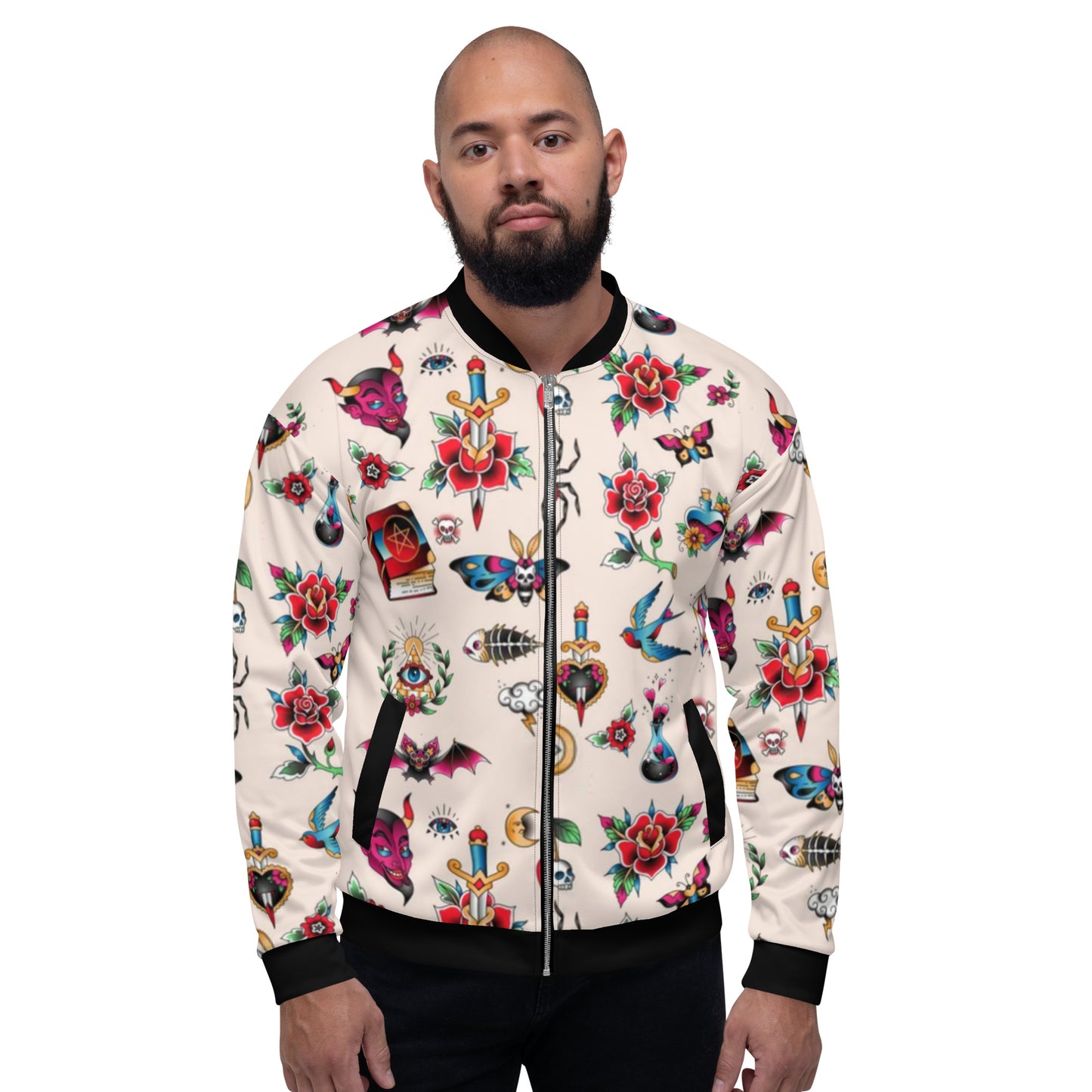 Tattoo Style Unisex Bomber Jacket