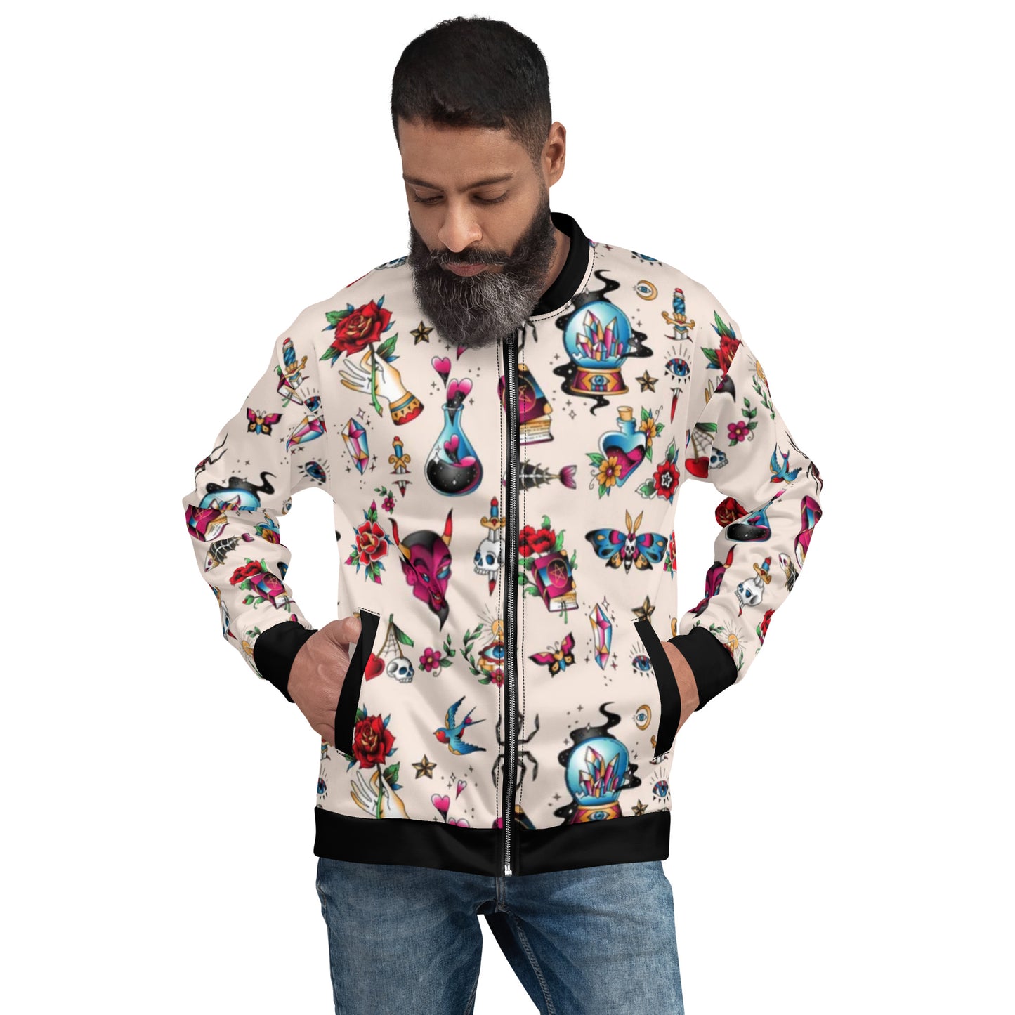 Tattoo Style Unisex Bomber Jacket