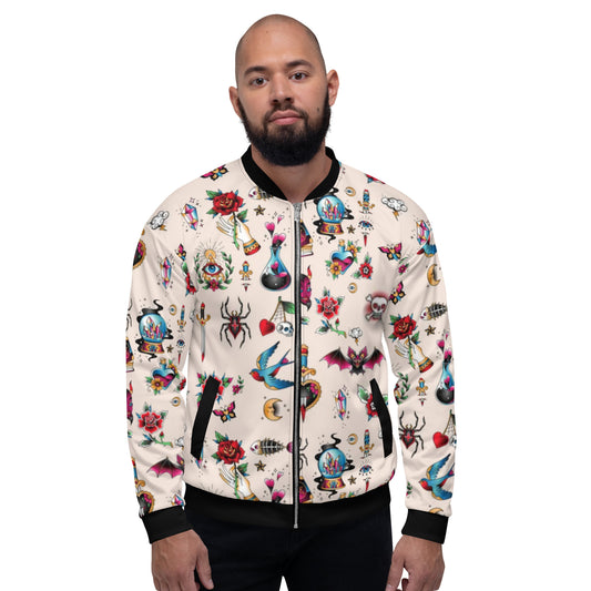 Tattoo Style Unisex Bomber Jacket