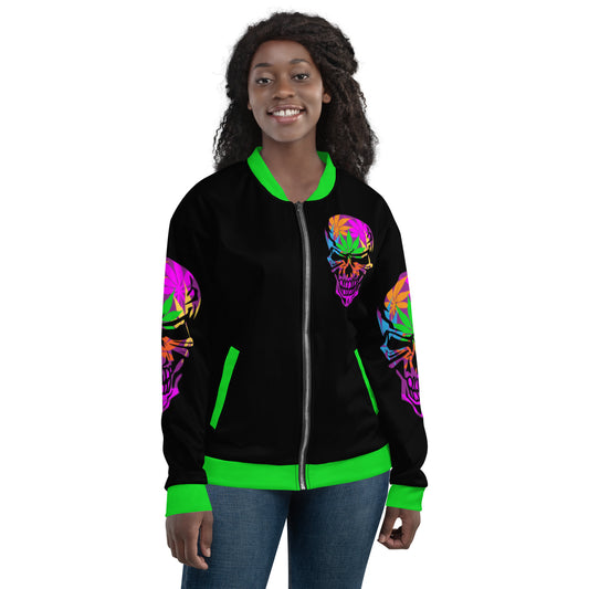 Psychedelic Skull Unisex Bomber Jacket