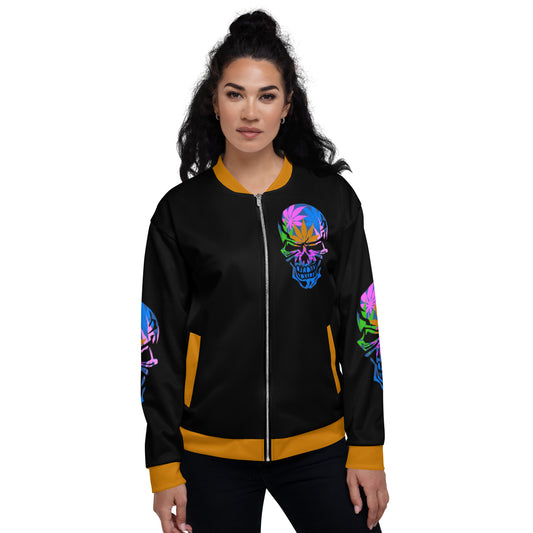 Psychedelic Skull Unisex Bomber Jacket