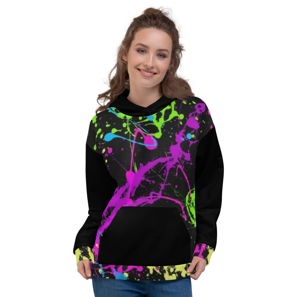 Wet Paint Black Unisex Hoodie