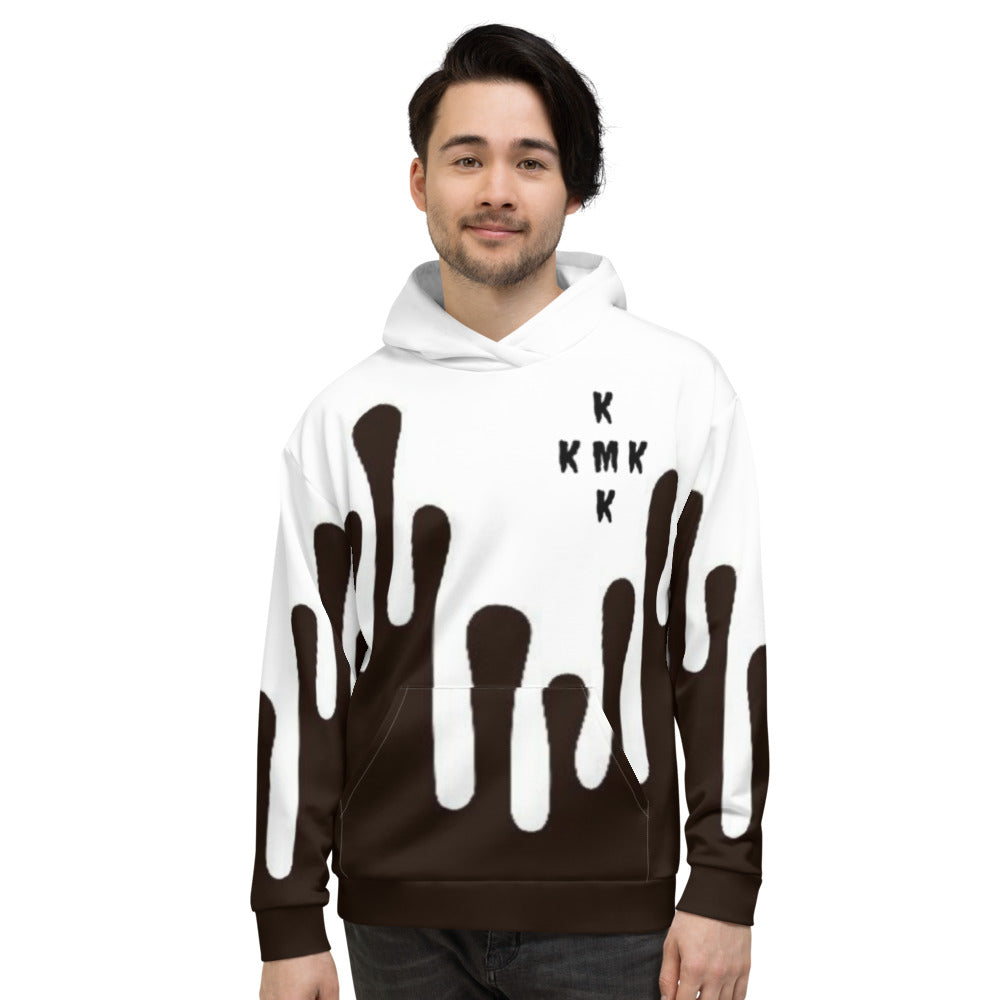 White & Black Paint Drippin Unisex Hoodie