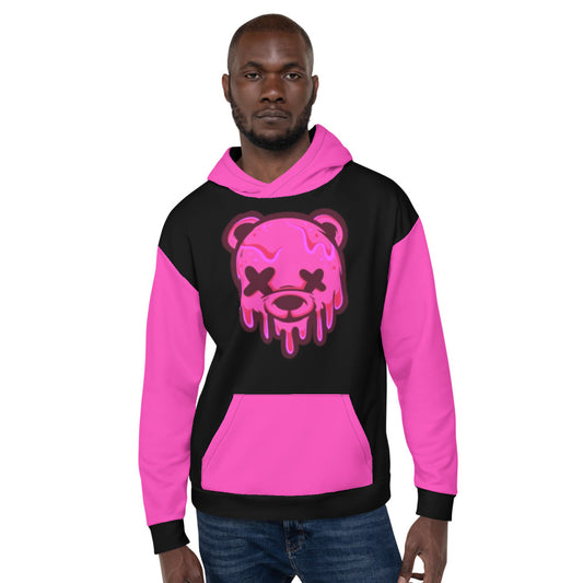 Hot Pink Ice Cream Teddy Unisex Hoodie