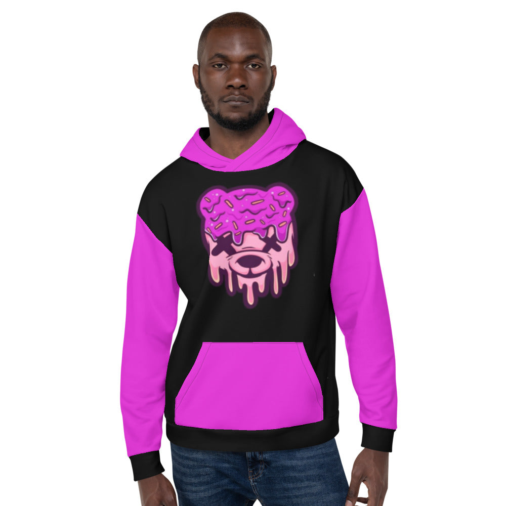 Pink & Purple Ice Cream Teddy Unisex Hoodie