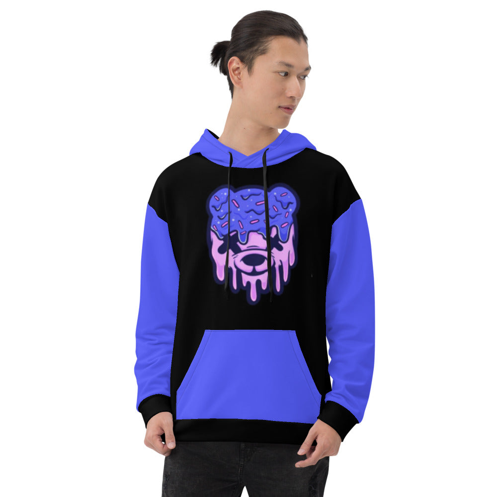 Purple & Blue Ice Cream Teddy Unisex Hoodie