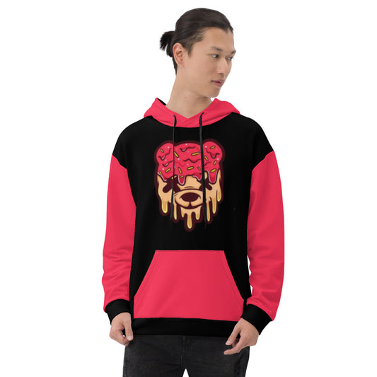 Red & Tan Ice Cream Teddy Unisex Hoodie