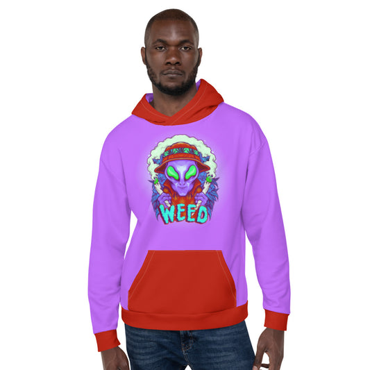 Alien Stoners Only Purple & Red Unisex Hoodie