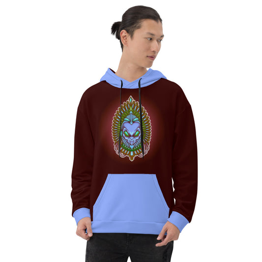 Maroon & Blue Alien Aztec Indian Unisex Hoodie