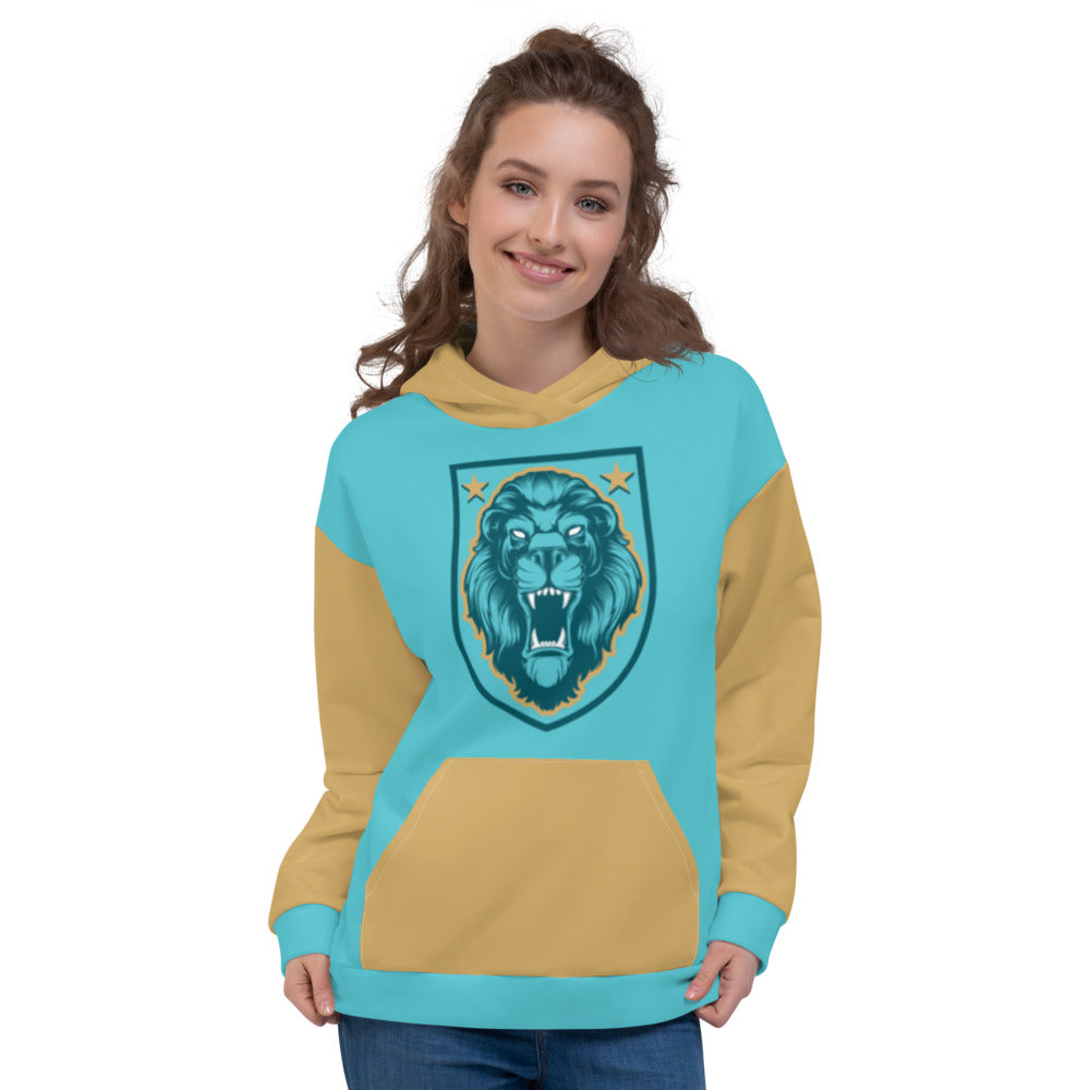 Blue & Gold Lion Shield Unisex Hoodie