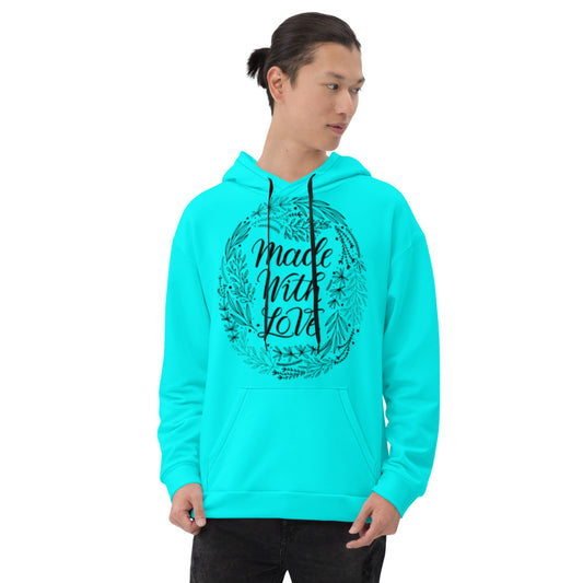 Made With Love Light Blue Unisex Hoodie