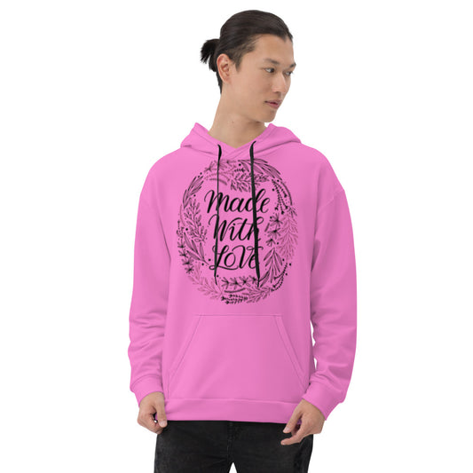 Made With Love Women's Pink Unisex Hoodie